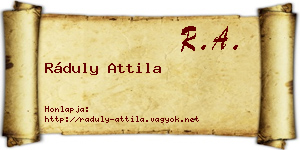 Ráduly Attila névjegykártya
