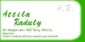 attila raduly business card